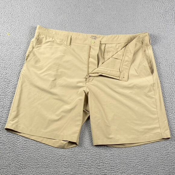 Polo Ralph Lauren Performance Shorts Men's 44B Beige Polyester Wicking Stretch - Picture 1 of 10